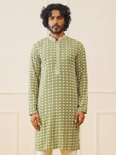 Sequins Embroidered Kurtas-KO-5023Mehendi